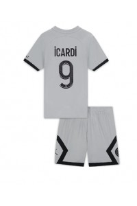 Paris Saint-Germain Mauro Icardi #9 Babytruitje Uit tenue Kind 2022-23 Korte Mouw (+ Korte broeken)